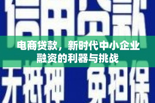 伊金霍洛旗电商贷款，新时代中小企业融资的利器与挑战
