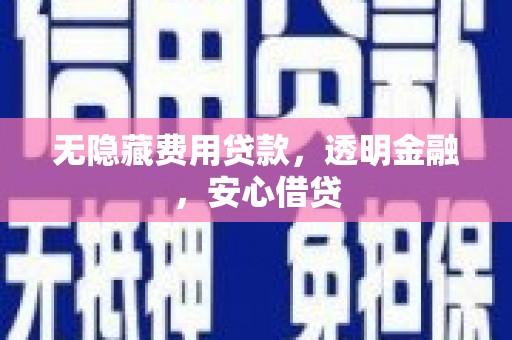 伊金霍洛旗无隐藏费用贷款，透明金融，安心借贷