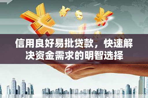 伊金霍洛旗信用良好易批贷款，快速解决资金需求的明智选择