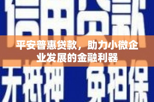 伊金霍洛旗平安普惠贷款，助力小微企业发展的金融利器