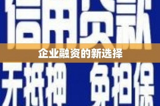 伊金霍洛旗企业融资的新选择