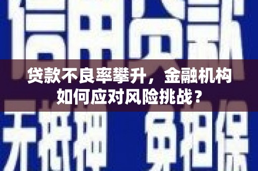 伊金霍洛旗贷款不良率攀升，金融机构如何应对风险挑战？
